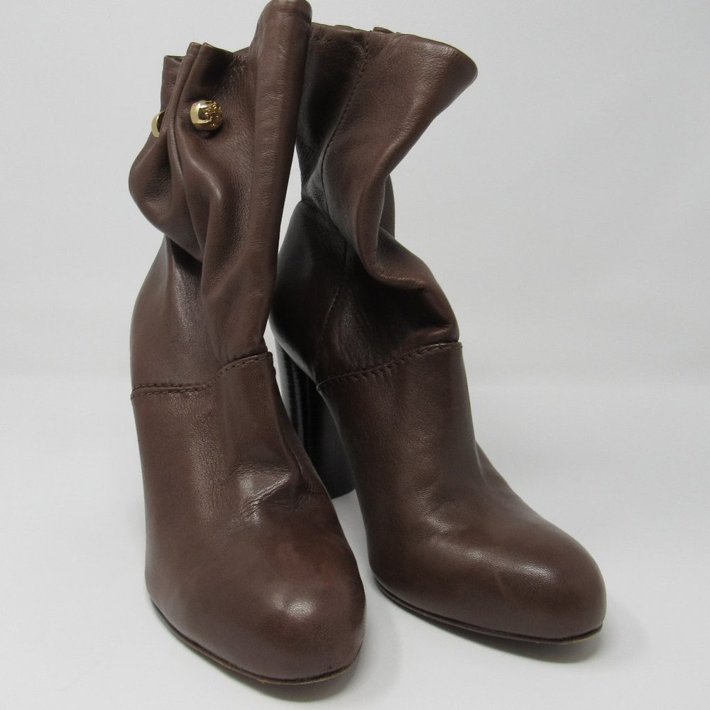 TORY BURCH Mid-Calf Heeled Boots; SIZE 8.5